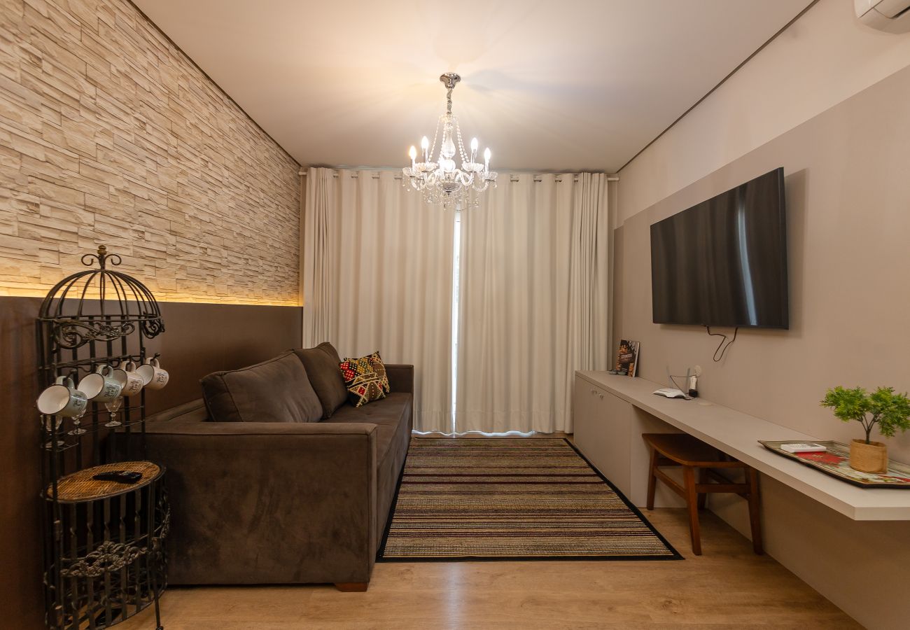 Apartamento em Gramado - Loft alto padrão a menos de 400m da R Coberta!