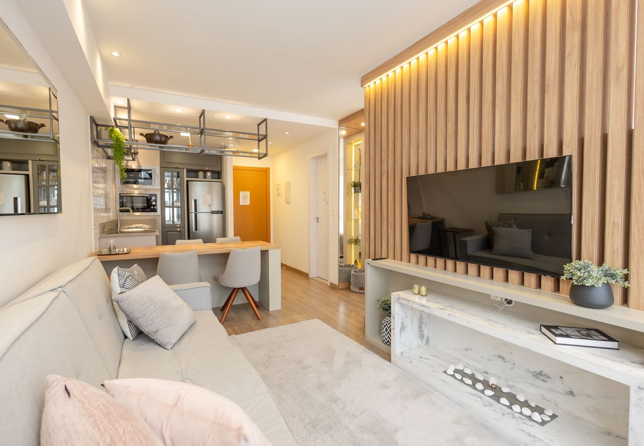 Apartamento em Gramado - Estúdio Moderno na Rua 24h, a 600m da Rua Coberta