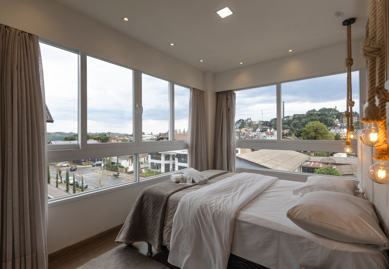 Apartamento em Gramado - Estúdio Moderno na Rua 24h, a 600m da Rua Coberta