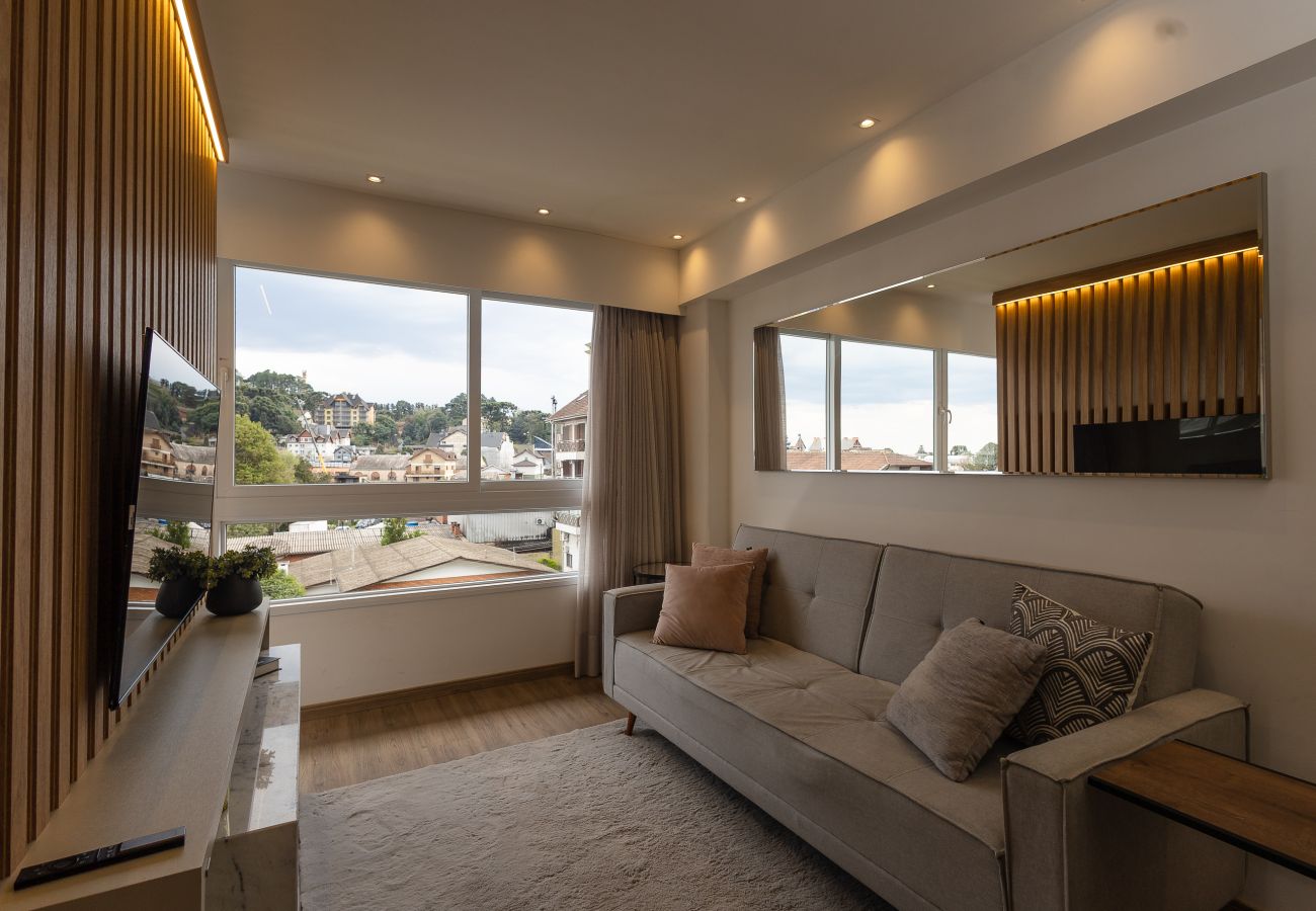 Apartamento em Gramado - Estúdio Moderno na Rua 24h, a 600m da Rua Coberta