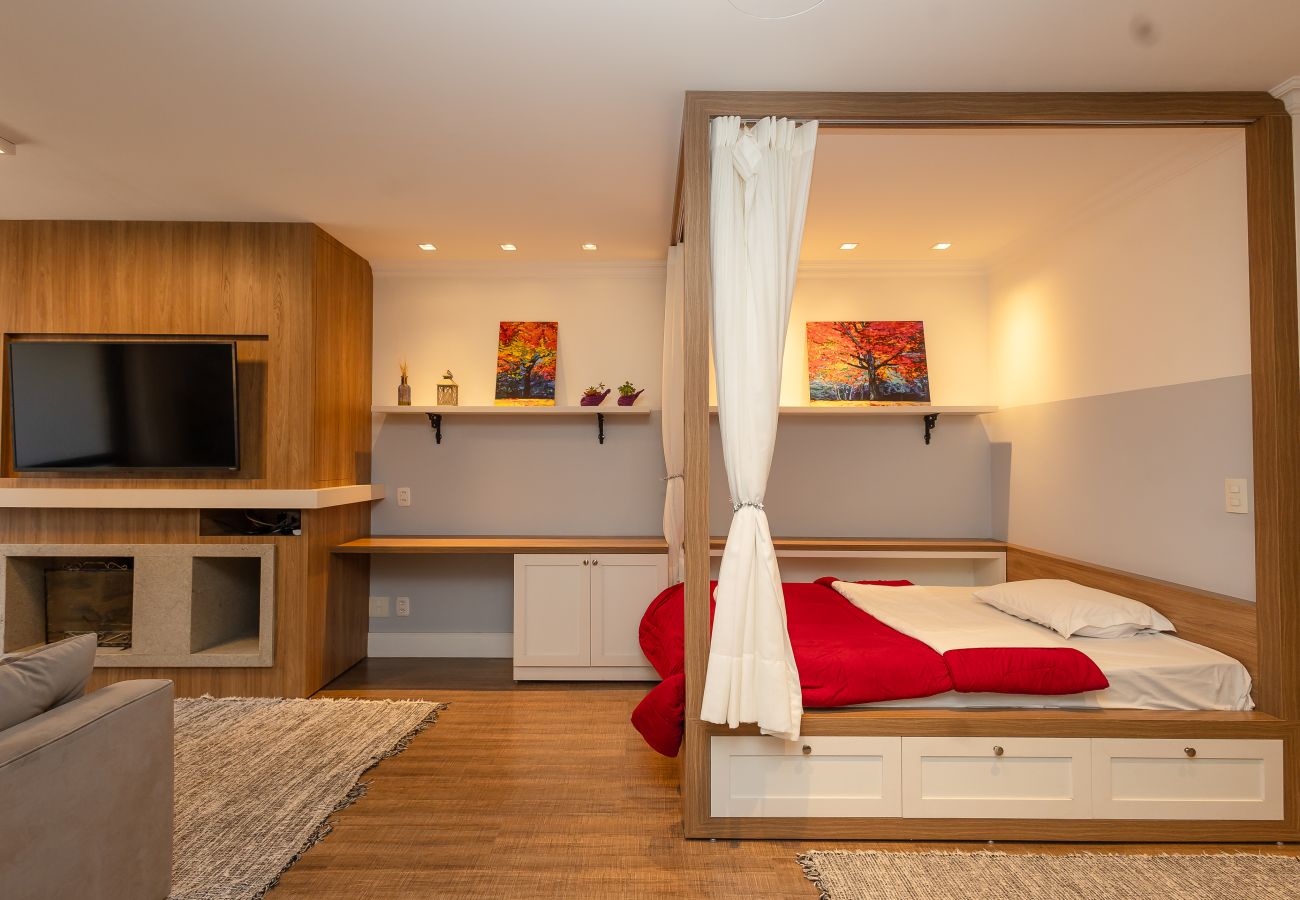 Apartamento em Gramado - Apto 1D no coração de Gramado, a 550m da R Coberta