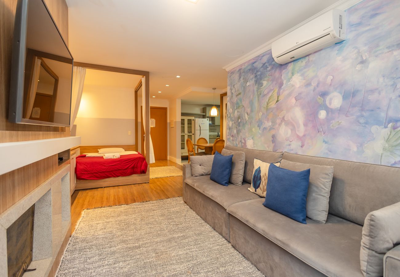 Apartamento em Gramado - Apto 1D no coração de Gramado, a 550m da R Coberta