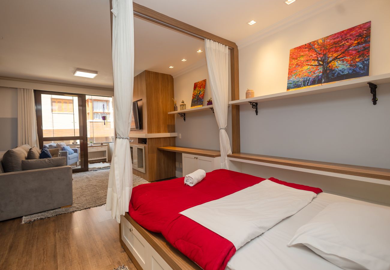 Apartamento em Gramado - Apto 1D no coração de Gramado, a 550m da R Coberta