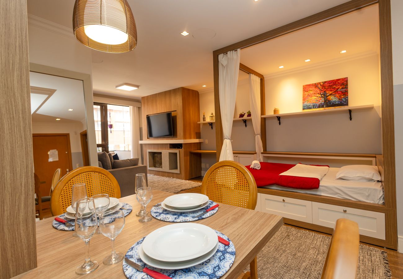 Apartamento em Gramado - Apto 1D no coração de Gramado, a 550m da R Coberta