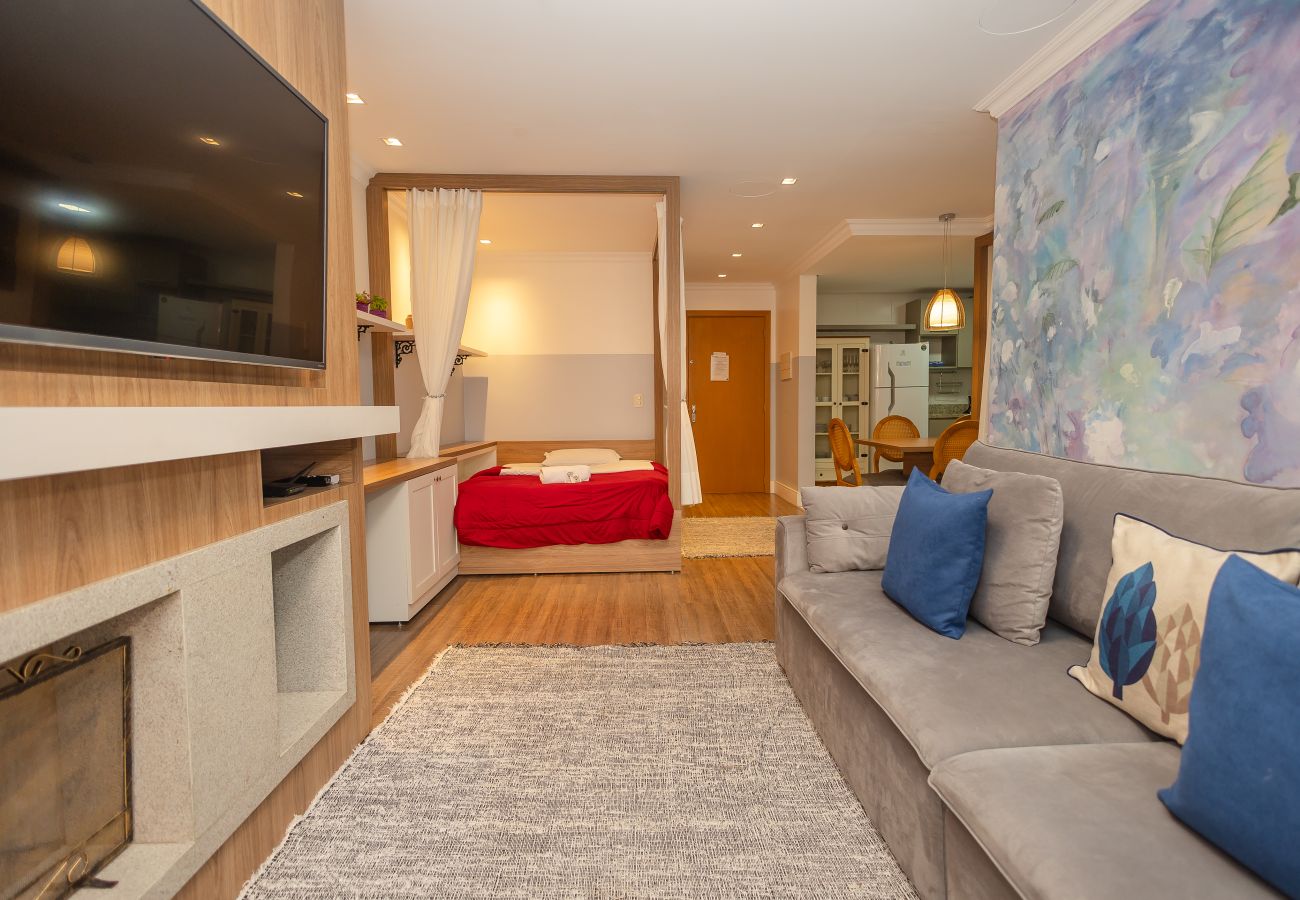 Apartamento em Gramado - Apto 1D no coração de Gramado, a 550m da R Coberta