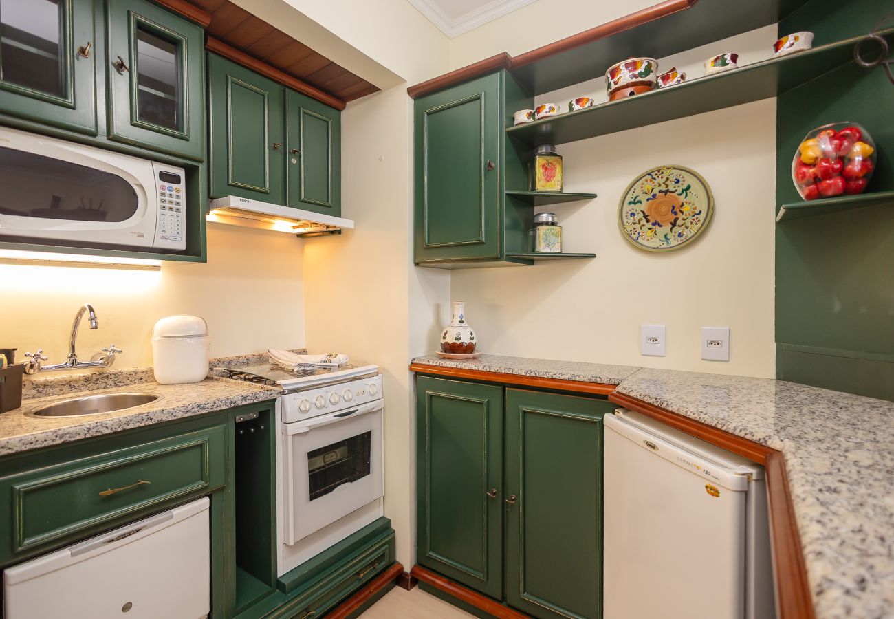 Apartamento em Gramado - Apto aconchegante a 400m da R Coberta