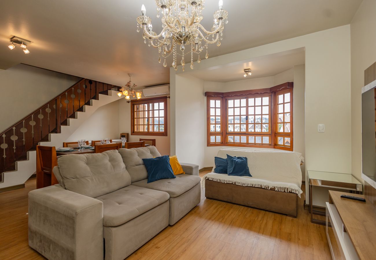 Apartamento em Gramado - Apto iluminado com 4 quartos a 700m da R Coberta!