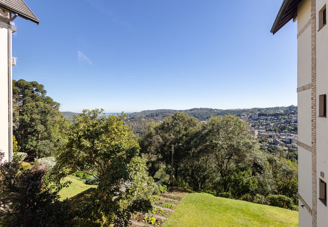 Apartamento em Gramado - 1D aconchegante com vista para o vale, 1,5km da R Coberta