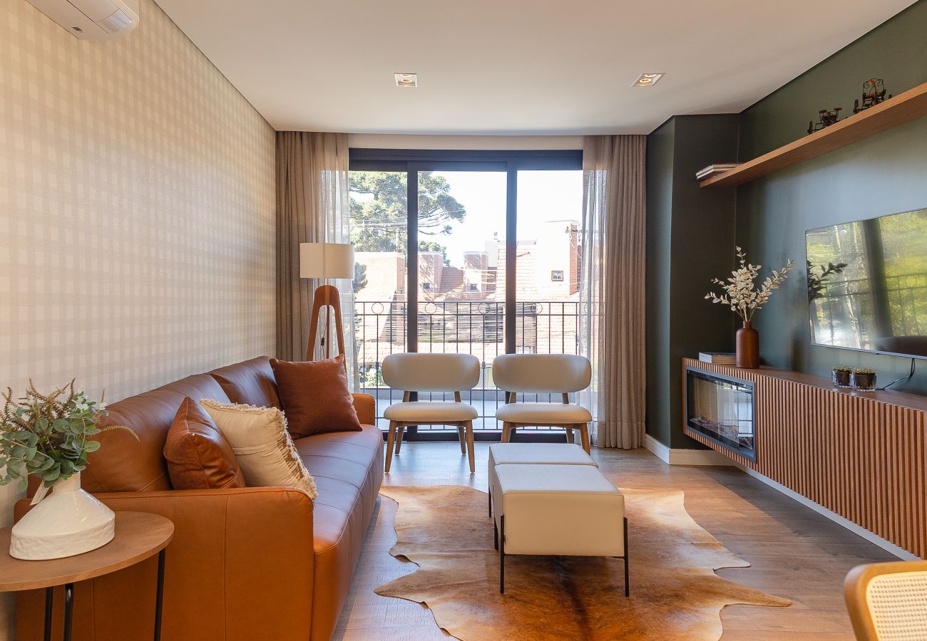 Apartamento em Gramado - NOVO! Apto moderno (2 suítes) a 600m da Rua Coberta!