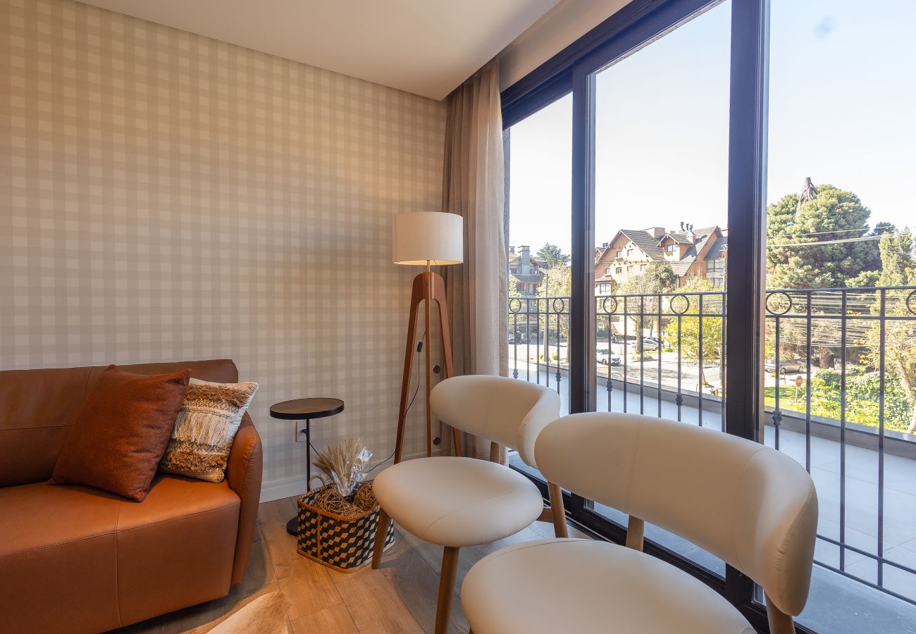 Apartamento em Gramado - NOVO! Apto moderno (2 suítes) a 600m da Rua Coberta!