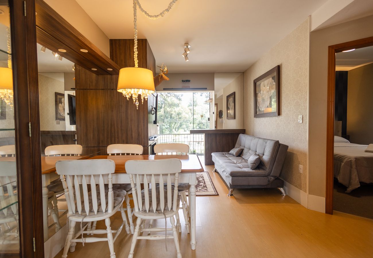 Apartamento em Gramado - Ap acolhedor na esq do Lago Joaquina (2 suites)