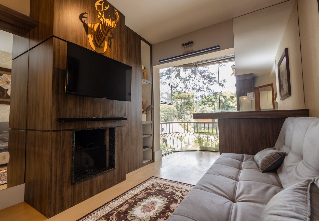 Apartamento em Gramado - Ap acolhedor na esq do Lago Joaquina (2 suites)