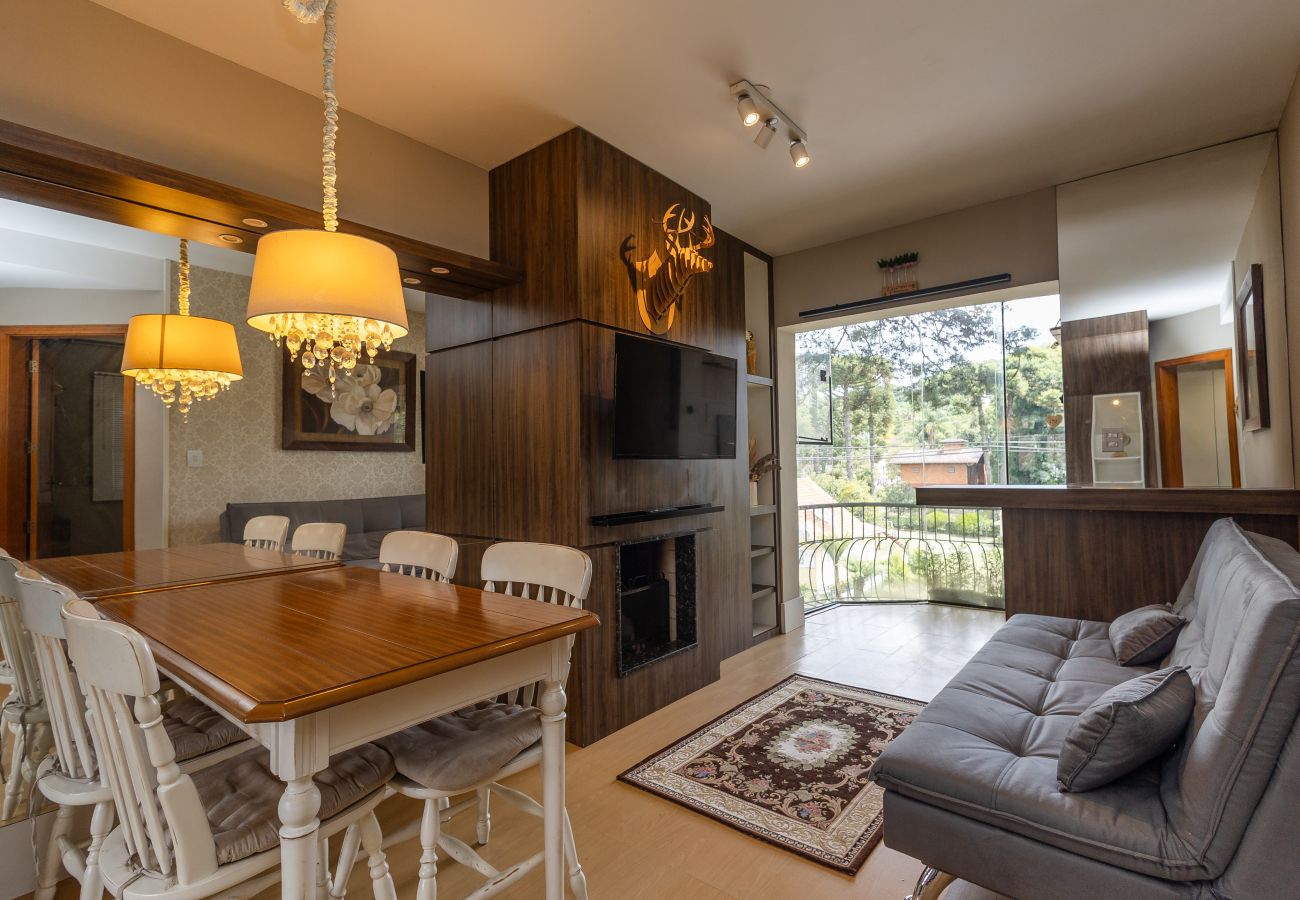 Apartamento em Gramado - Ap acolhedor na esq do Lago Joaquina (2 suites)