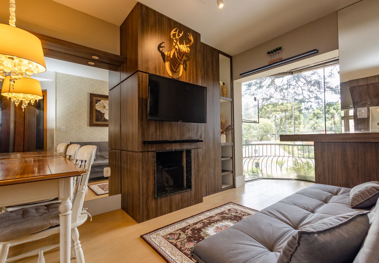 Apartamento em Gramado - Ap acolhedor na esq do Lago Joaquina (2 suites)