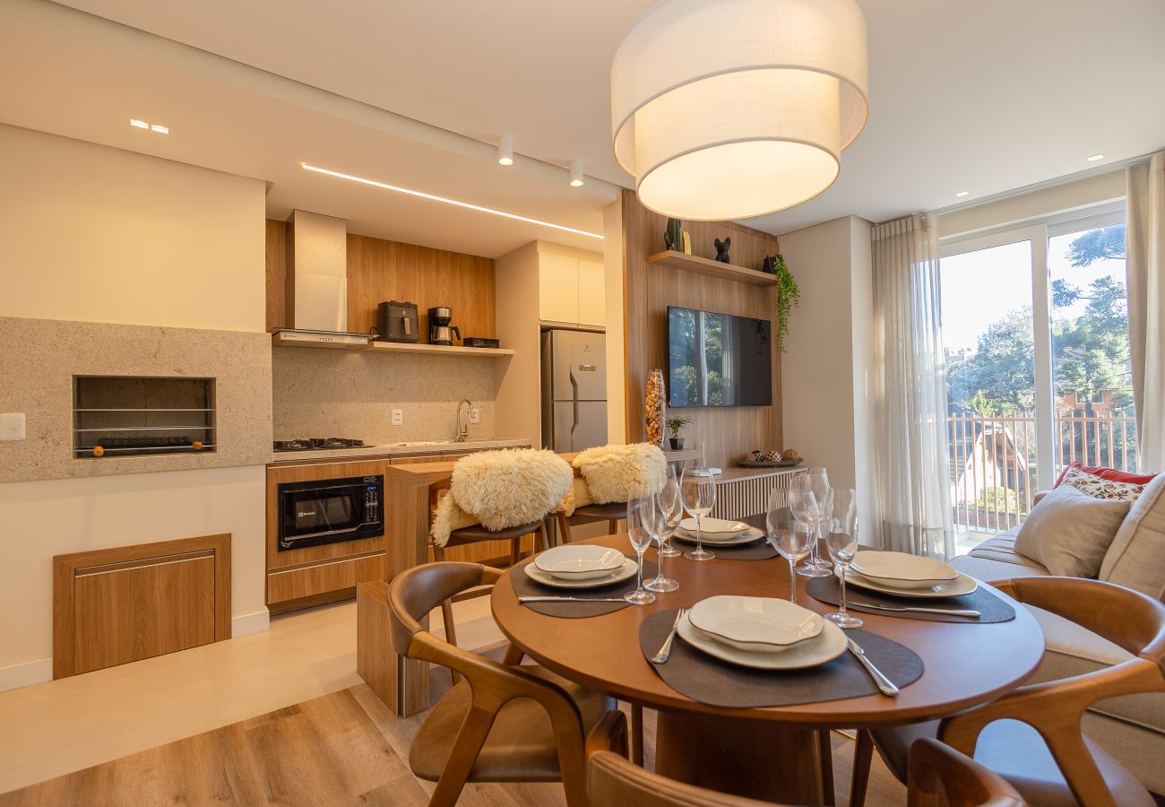 Apartamento em Gramado - NOVO! Ap 2D (1 suite e banho completo) no centro de Gramado!