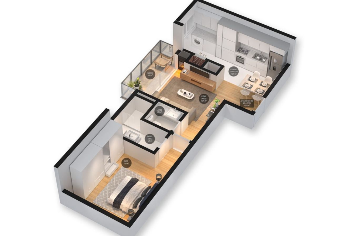 Apartamento em Canela - APTO 1 DORM RESIDENCIAL TERRUÁ CANELA REF 571089